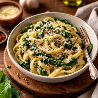 Image of Vegan Spinach and Cheese Pasta