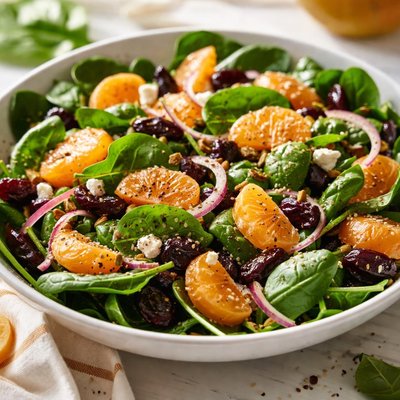 Image of Spinach and Clementine Salad with Dried Tart Cherries