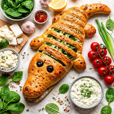 Image of Spinach and Feta Cheese Alligator