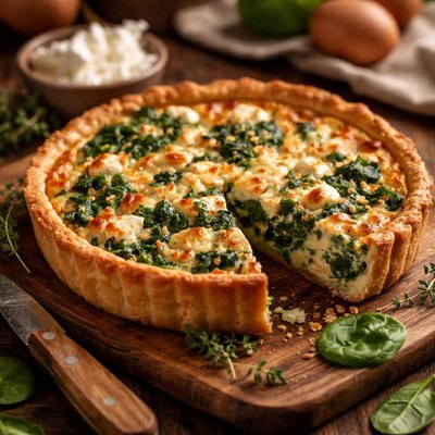 Image of Spinach and Feta Cheese Quiche
