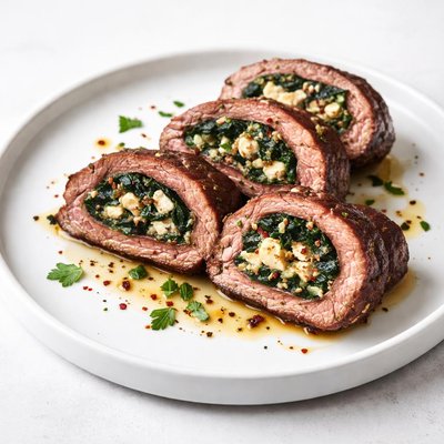 Image of Spinach and Feta Cheese Stuffed Flank Steak