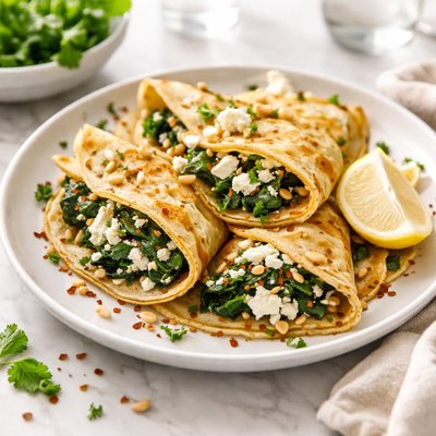 Image of Spinach and Feta Crepes