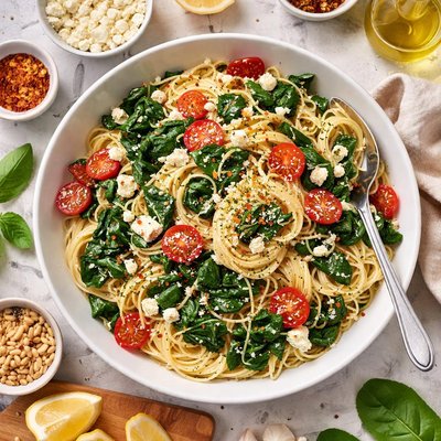 Image of Spinach and Feta Pasta