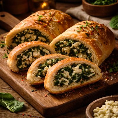 Image of Spinach and Feta Stuffed Bread