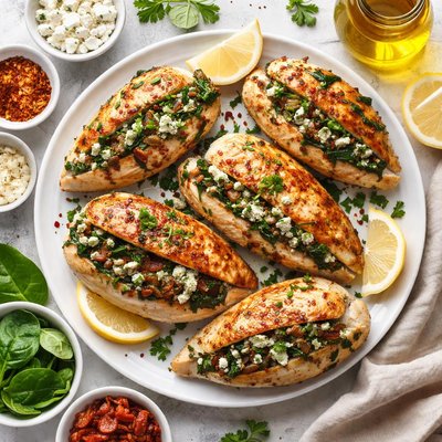 Image of Spinach and Feta Stuffed Chicken