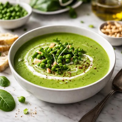 Image of Spinach and Green Pea Soup