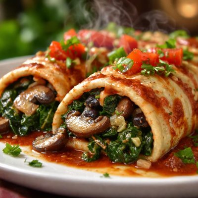 Image of Spinach and Mushroom Enchiladas