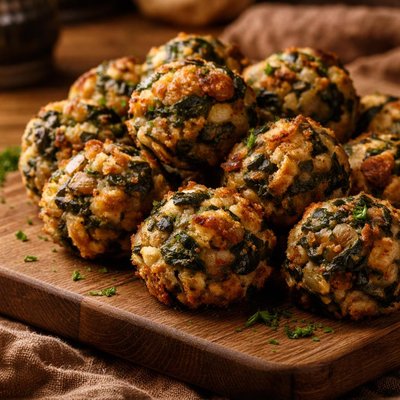 Image of Spinach and Mushroom Stuffing Balls