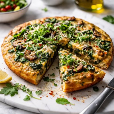 Image of Spinach and Mushroom Tortilla
