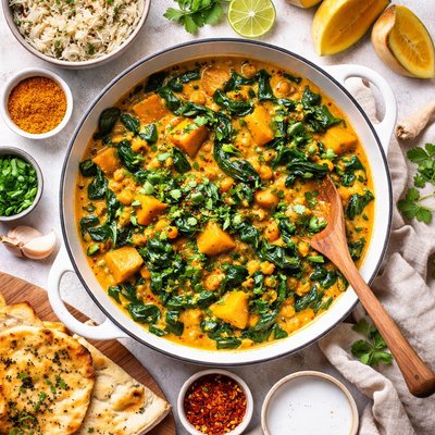 Image of Spinach and Pumpkin Curry