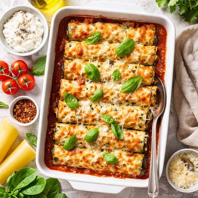 Image of Spinach and Ricotta Cannelloni