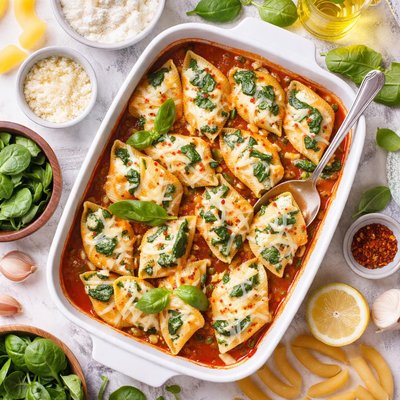 Image of Spinach and Ricotta with Shells
