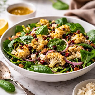 Image of Spinach and Roasted Cauliflower Salad