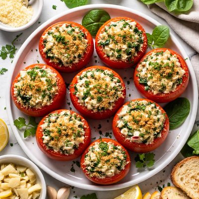 Image of Spinach Artichoke Stuffed Tomatoes