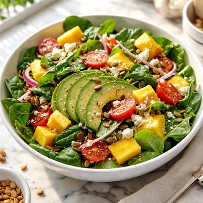 Image of Spinach Avocado Mango Salad