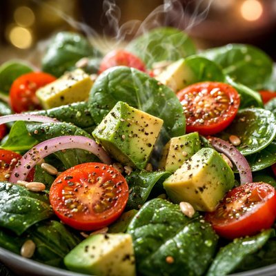 Image of Spinach Avocado Tomato Salad