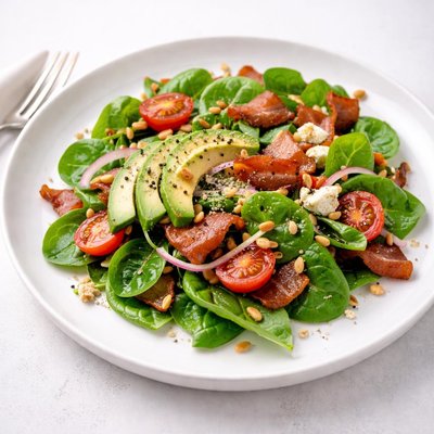 Image of Spinach Bacon and Avocado Salad