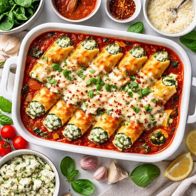 Image of Spinach Cheese Manicotti Meatless