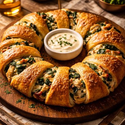 Image of Spinach Chicken Wreath