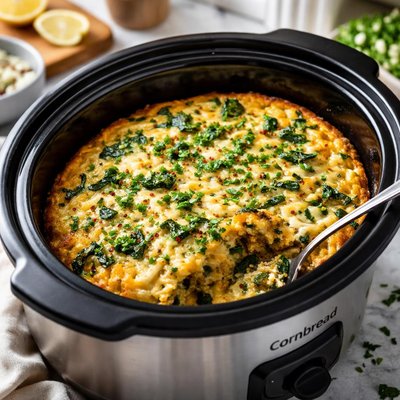Image of Spinach Gorgonzola Cornbread Crock Pot