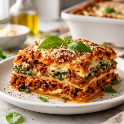 Image of Spinach Ground Beef Lasagna