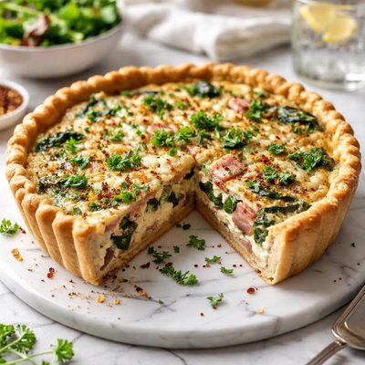 Image of Spinach Ham Quiche