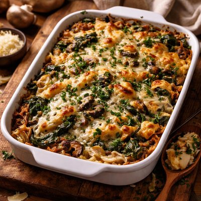 Image of Spinach Mushroom Artichoke Casserole