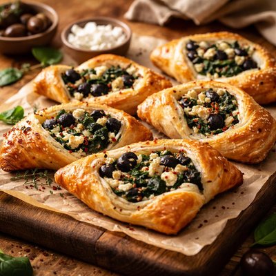 Image of Spinach Olive Cheese Pastries