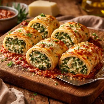 Image of Spinach Pasta Rolls