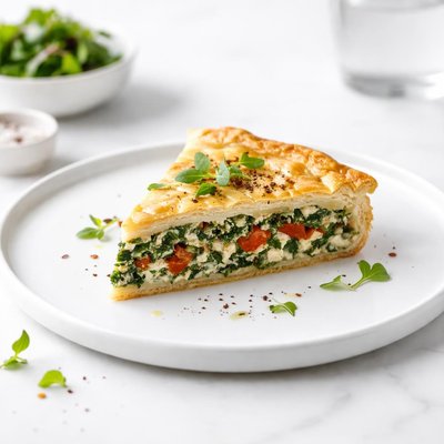 Image of Spinach Pie with Sun Dried Tomatoes