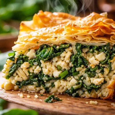 Image of Spinach Rice Feta Pie