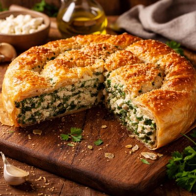 Image of Spinach Ricotta Pie with a Hint of Feta