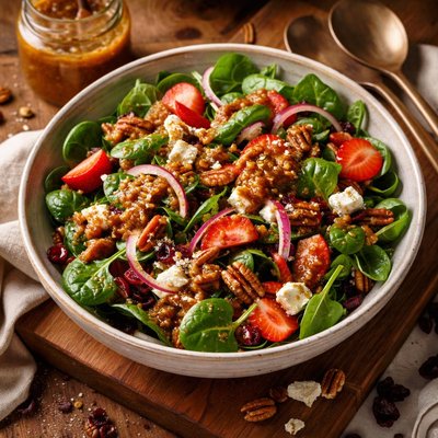 Image of Spinach Salad with Chutney Dressing