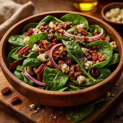 Image of Spinach Salad with Gorgonzola Cheese