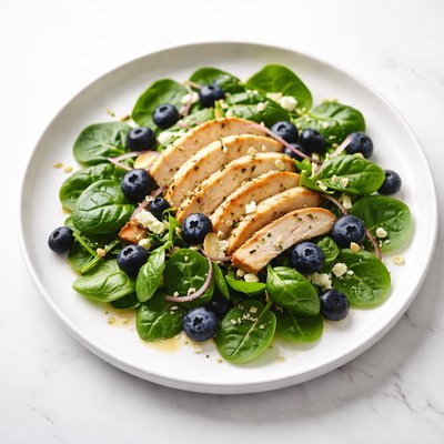 Image of Spinach Salad with Grilled Chicken Blueberries