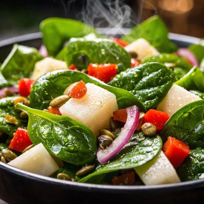 Image of Spinach Salad with Jicama