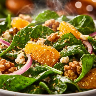 Image of Spinach Salad with Oranges Dressing