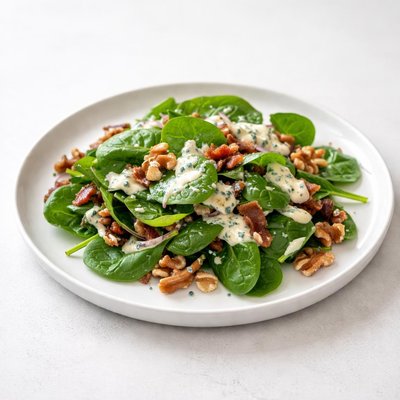 Image of Spinach Salad with Warm Gorgonzola Dressing