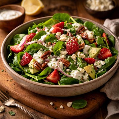 Image of Spinach Salad with Yogurt Dressing