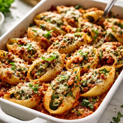 Image of Spinach Sausage Stuffed Shells