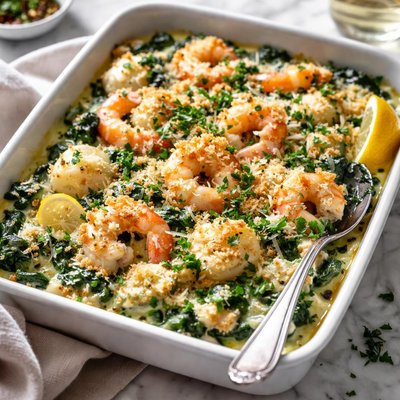 Image of Spinach Seafood Bake