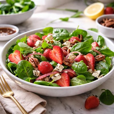 Image of Spinach Strawberry and Feta Salad