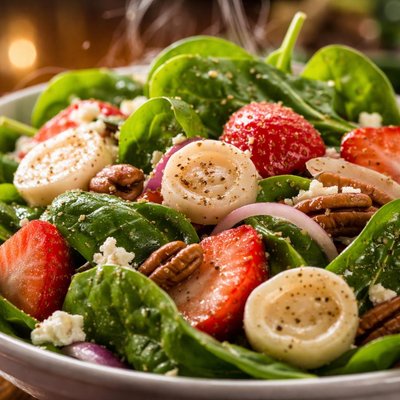 Image of Spinach Strawberry and Hearts of Palm Salad Paula Deen