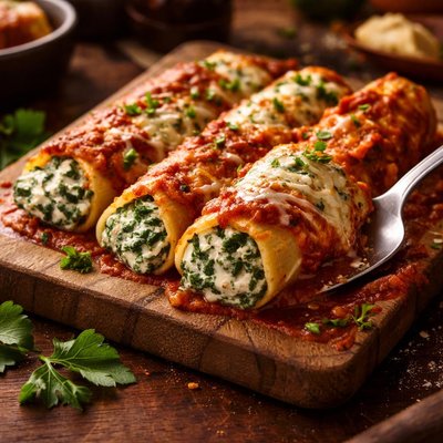 Image of Spinach Stuffed Manicotti