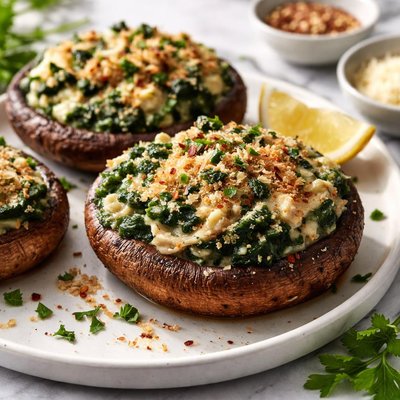 Image of Spinach Stuffed Portabella Mushrooms