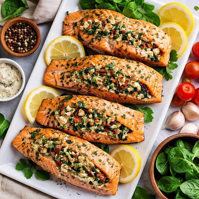 Image of Spinach Stuffed Salmon