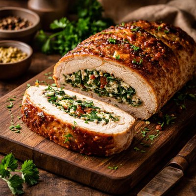 Image of Spinach Stuffed Turkey Loaf