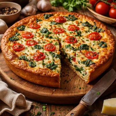 Image of Spinach Tomato Crustless Quiche