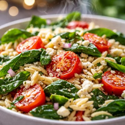 Image of Spinach Tomato Orzo Salad