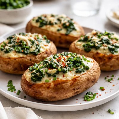Image of Spinach Topped Baked Potatoes
